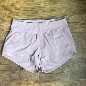 Lululemon lavender running shorts, size 4